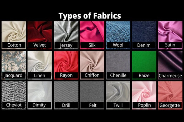 انواع پارچه به زبان انگلیسی