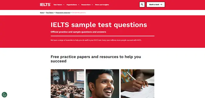آزمون آنلاین رایگان ielts.org
