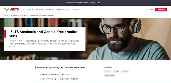 سایت ieltsessentials.com برای شرکت در آزمون رایگان آزمایشی آیلتس