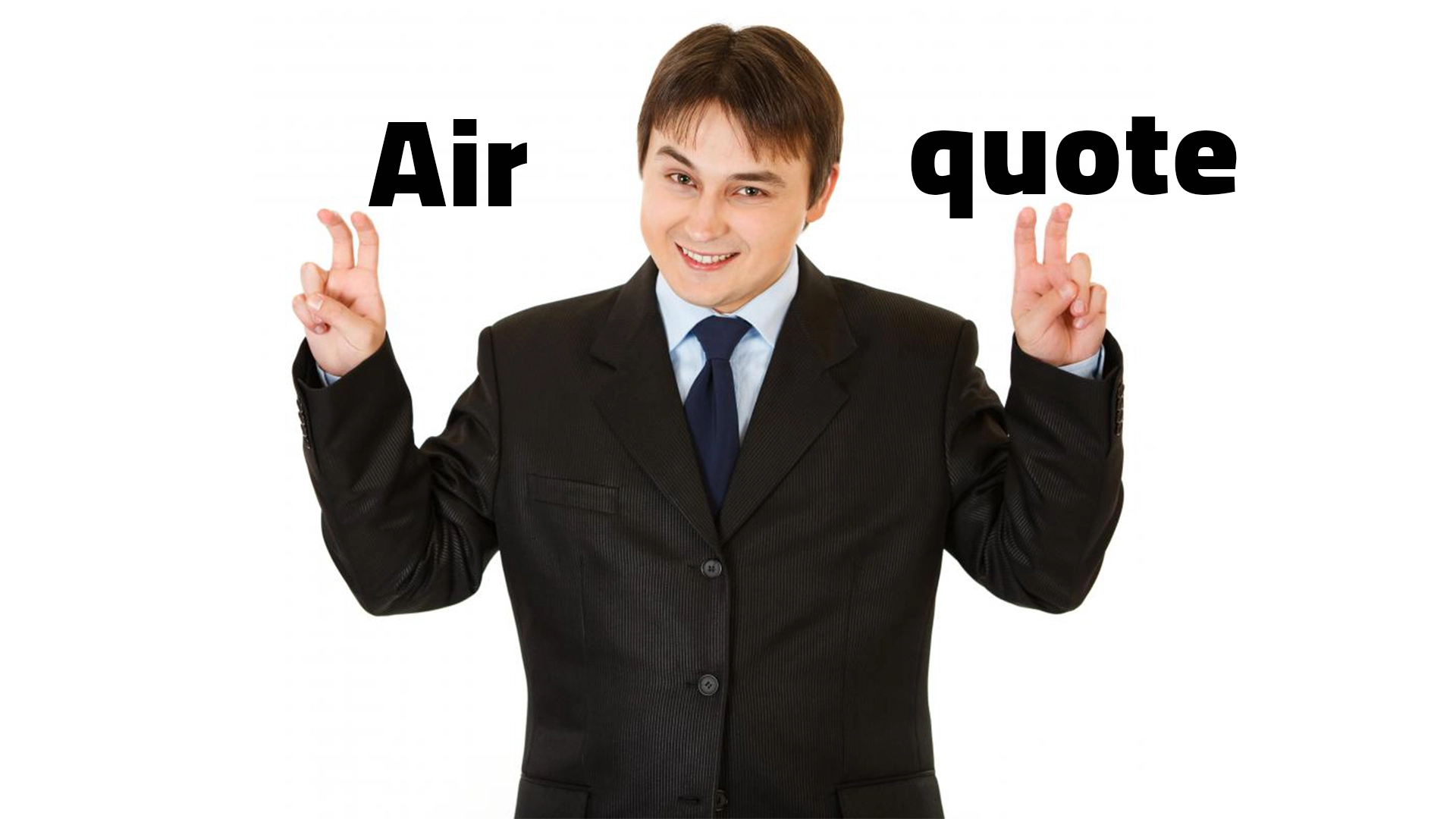 زبان بدن انگلییس زبانان air quotes
