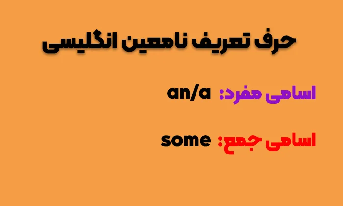 حرف تعریف نامعین انگلیسی