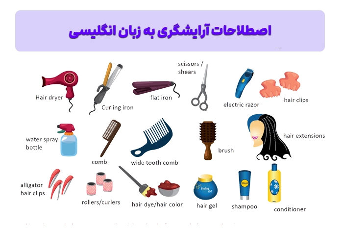 اصطلاحات آرایشگری به زبان انگلیسی