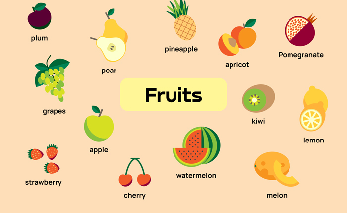 میوه‌ها به انگلیسی