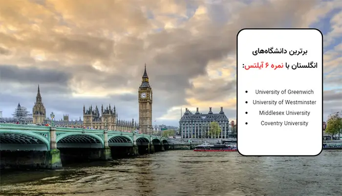 اپلای با نمره آیلتس 6 برای انگلستان