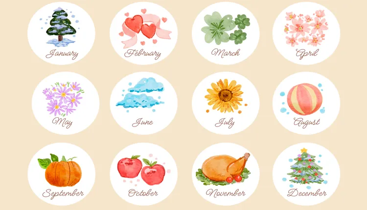 ماه‌های میلادی به انگلیسی