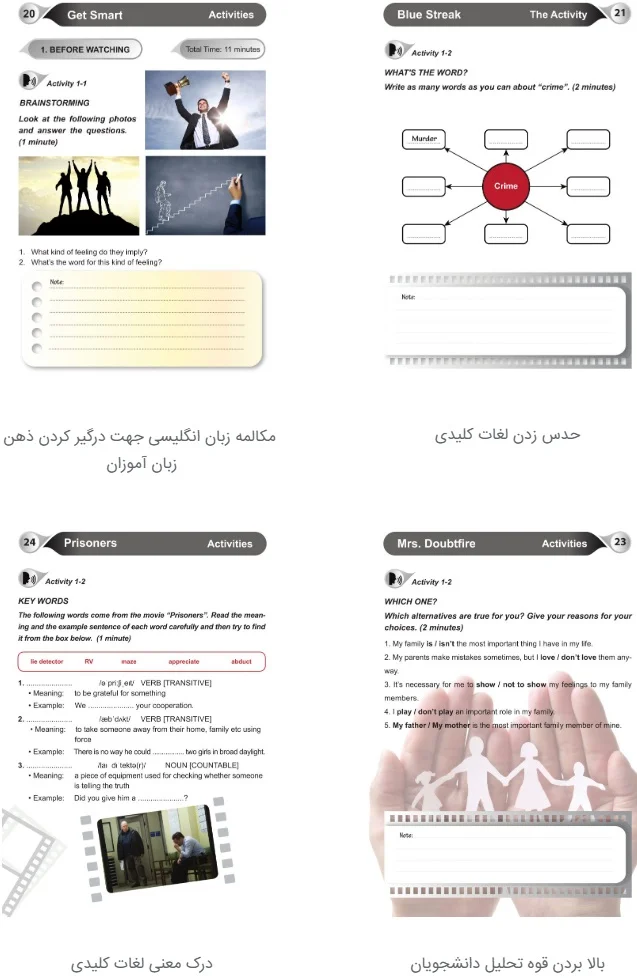 برنامه زمانبندی آموزش زبان با فیلم زبان اصلی